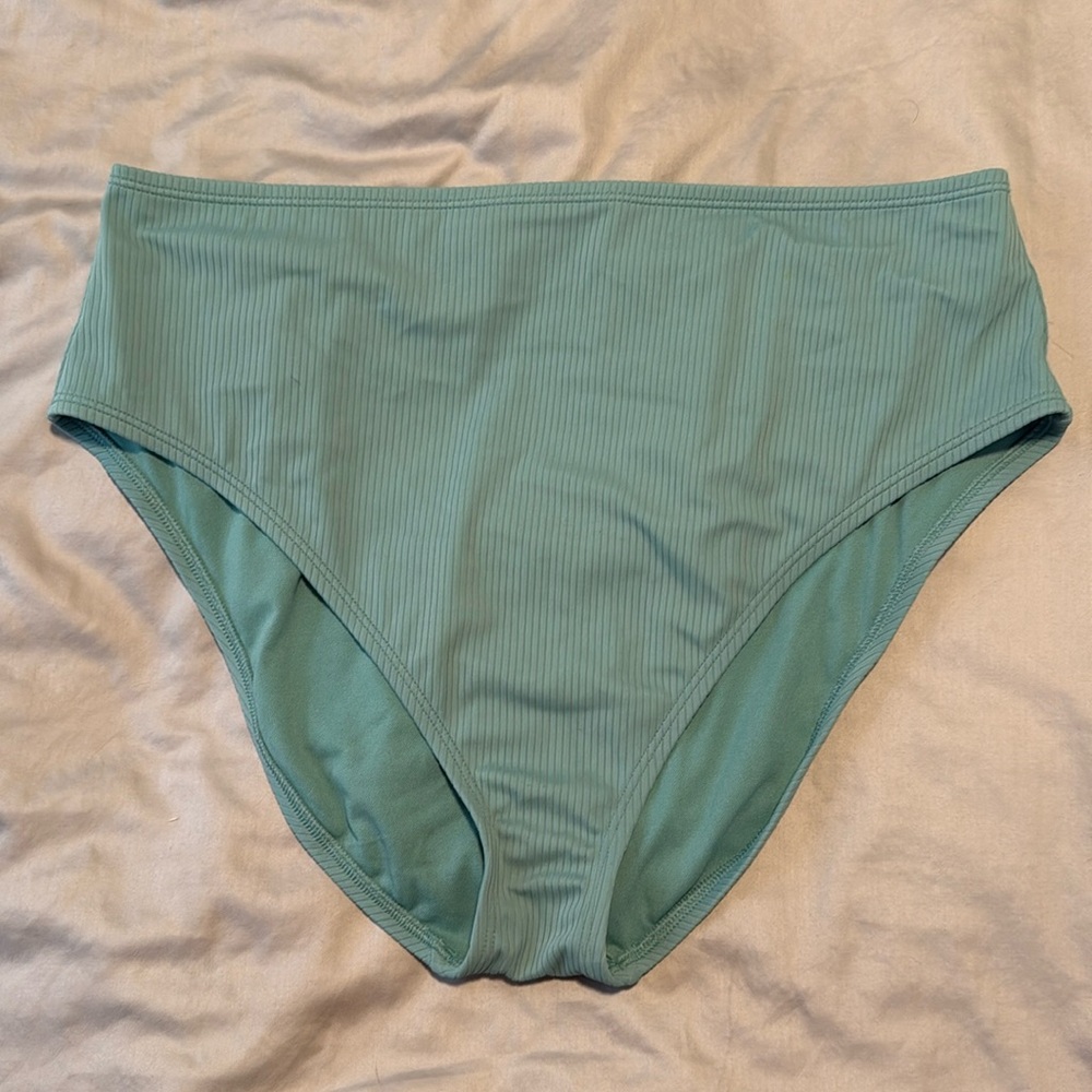 Women's High Waist High Leg Ribbed Medium Coverage Bikini Bottom - Shade & Shore